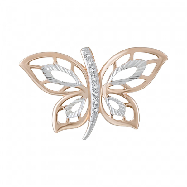 Золотая подвеска с фианитом № 83915