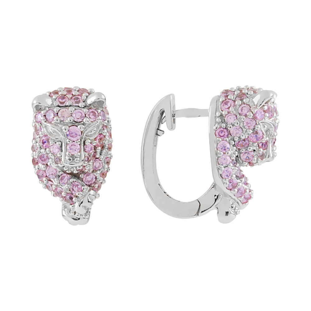 Серебряные серьги с фианитом № 75210