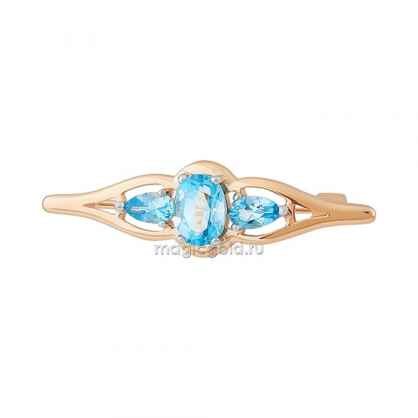 Золотая брошь с топазом № 164166