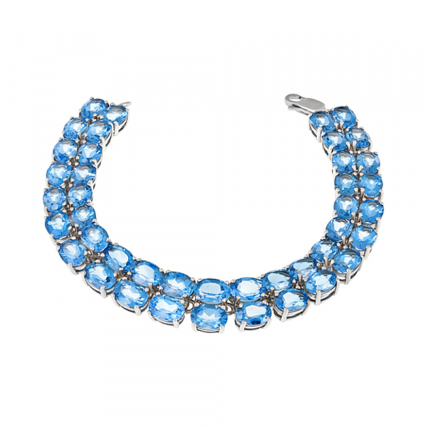 Серебряный браслет с топазом № 123876