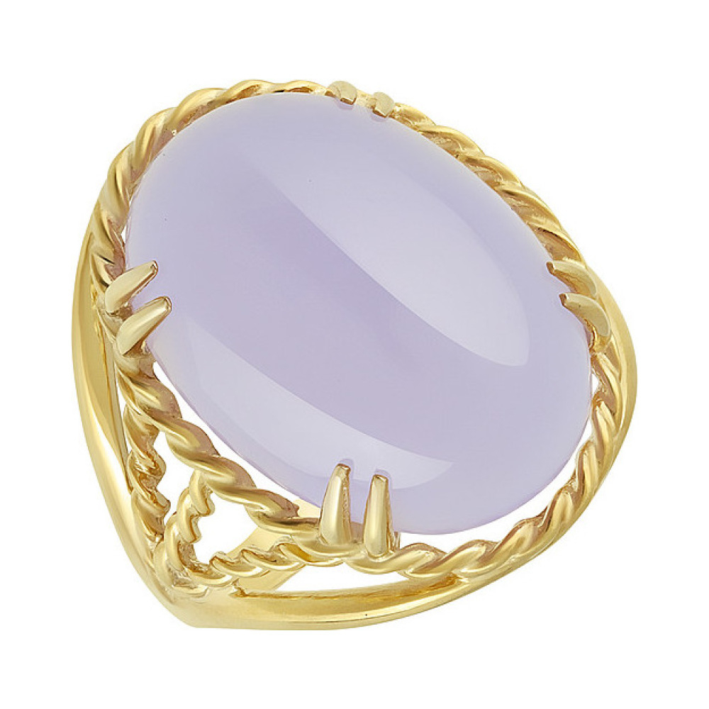 Серебряное кольцо с алпанитом и золотым покрытием № 132385