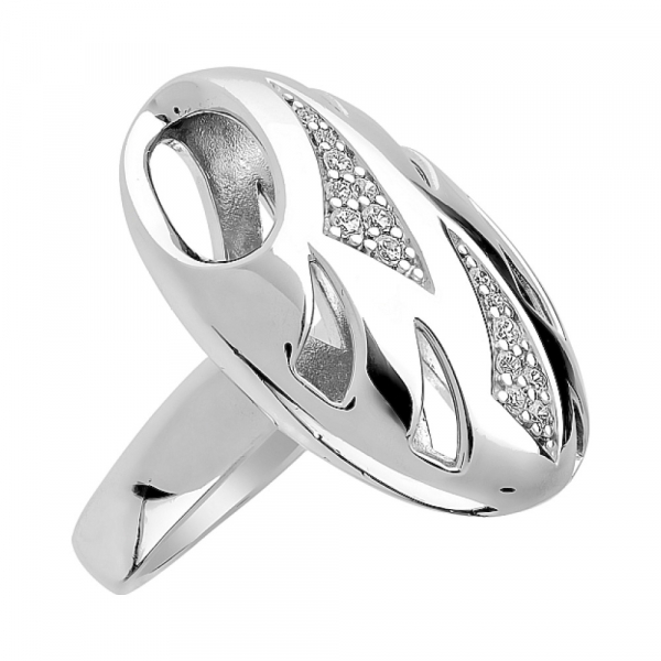 Серебряное кольцо с фианитом № 82778