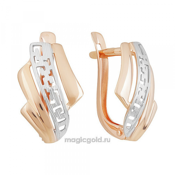 Золотые серьги без камня № 155666