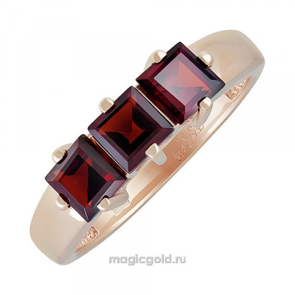 Золотое кольцо с гранатом № 139057