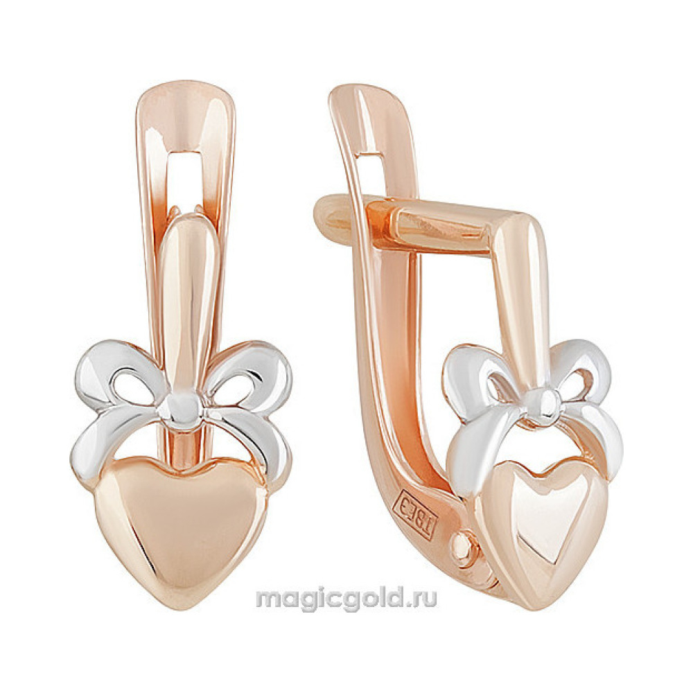 Золотые серьги без камня № 155676