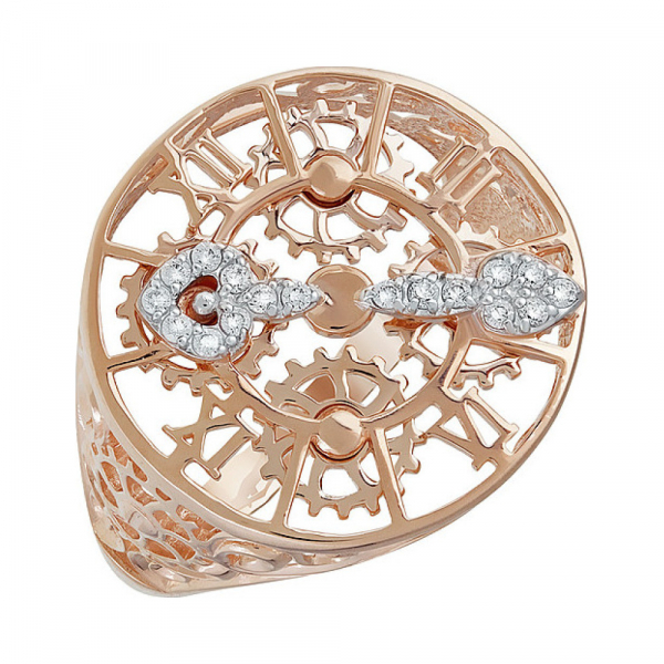 Золотое кольцо с фианитом № 138267