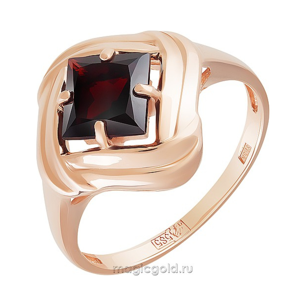 Золотое кольцо с гранатом № 160529