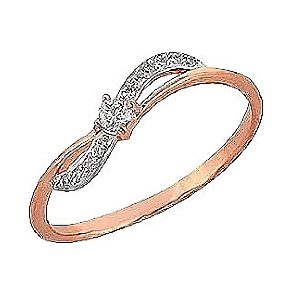 Золотое кольцо с фианитом № 65756