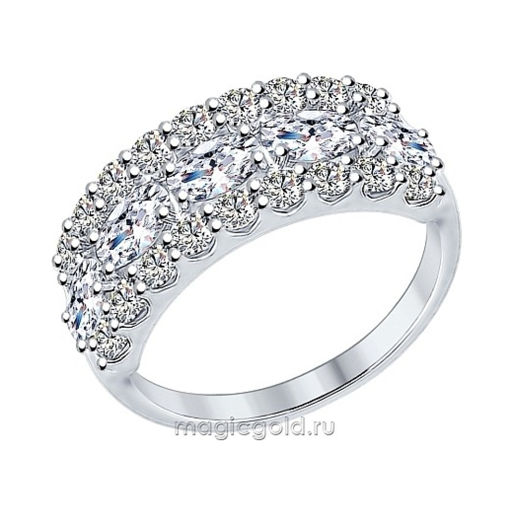 Серебряное кольцо с фианитом № 138571