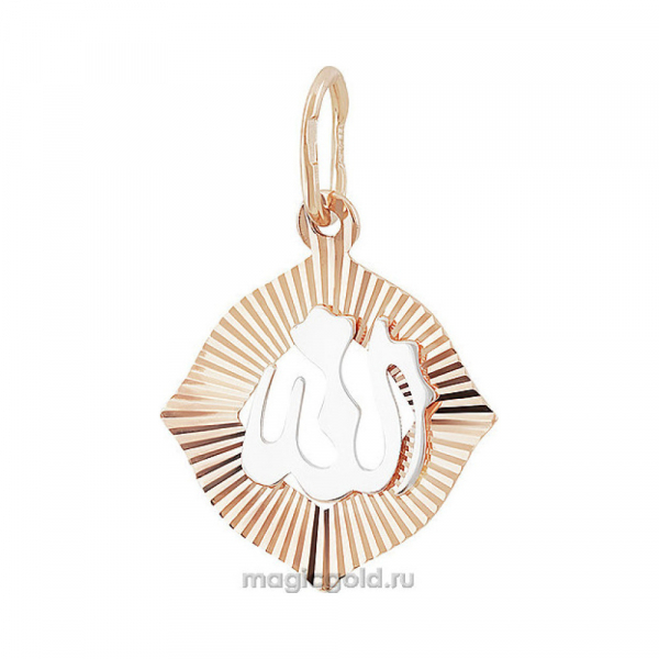 Золотая подвеска без камня с алмазкой № 156013