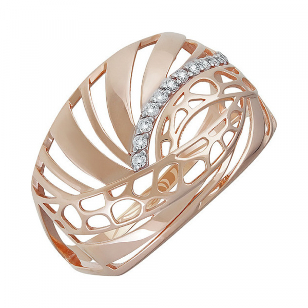 Золотое кольцо с фианитом № 138168