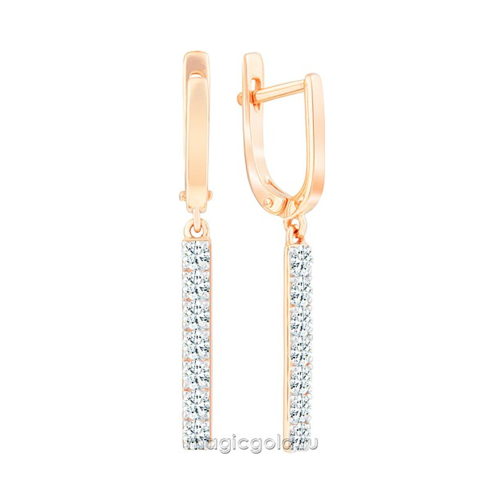 Золотые серьги с фианитом № 172153