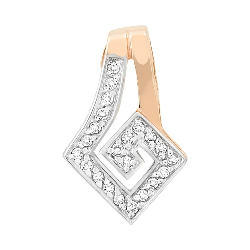 Золотая подвеска с бриллиантом № 107425