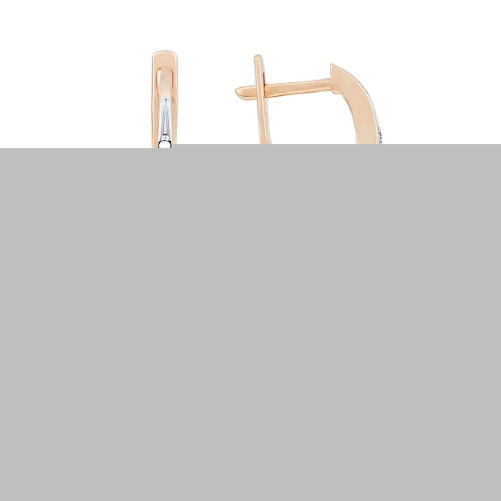 Золотые серьги без камня с алмазкой № 140954