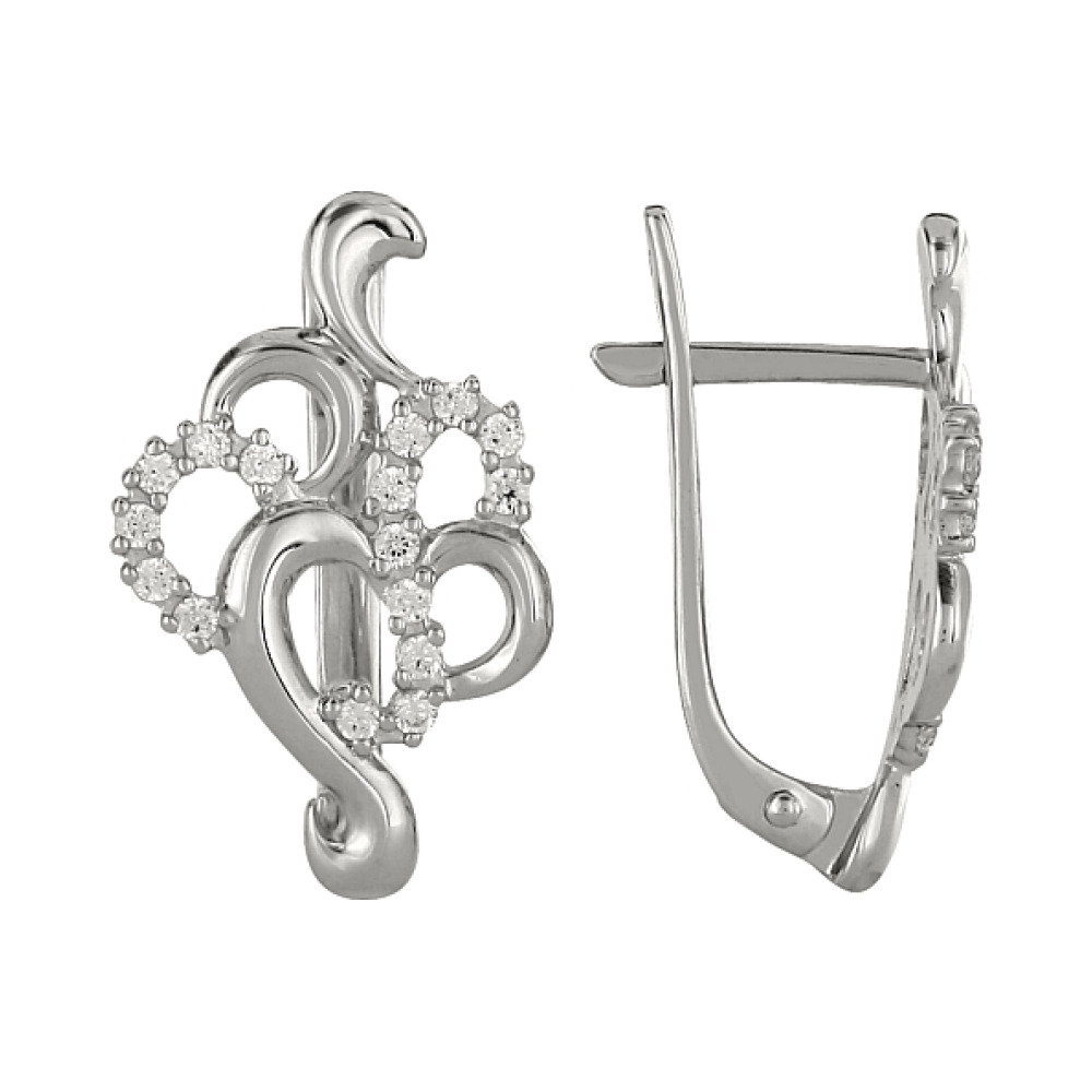 Золотые серьги с фианитом № 98437