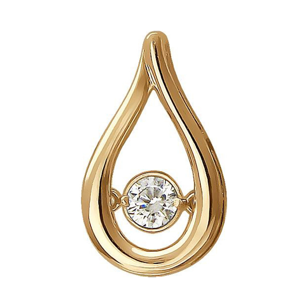 Золотая подвеска с фианитом № 140914