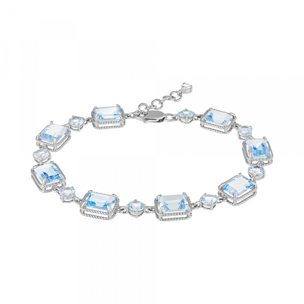 Серебряный браслет с топазом и фианитом № 127948