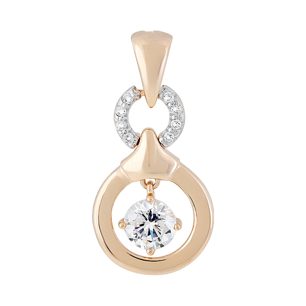 Золотая подвеска с фианитами № 128938