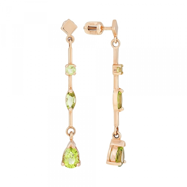 Пуссеты с хризолитом № 34350