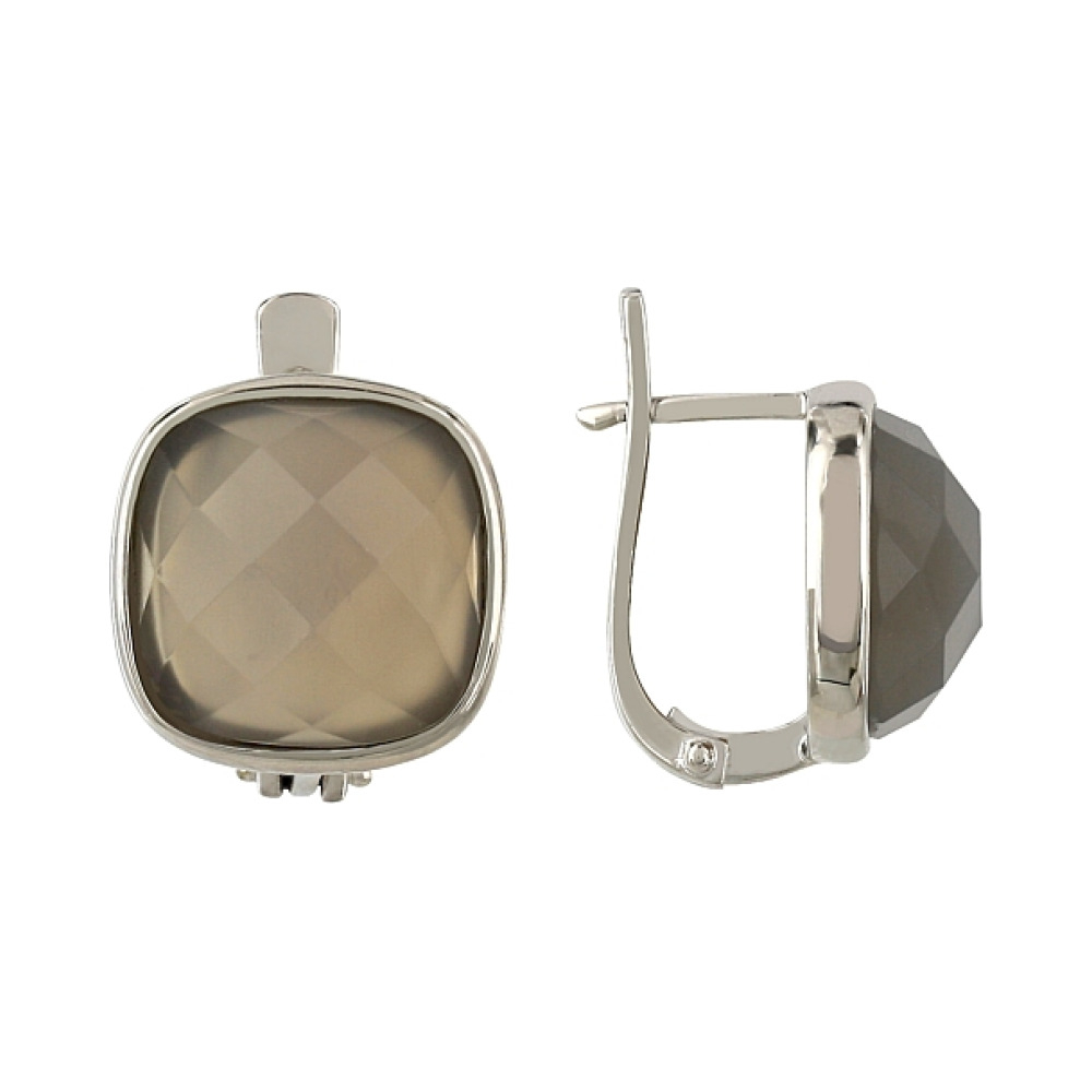 Серебряные серьги с агатом № 107185