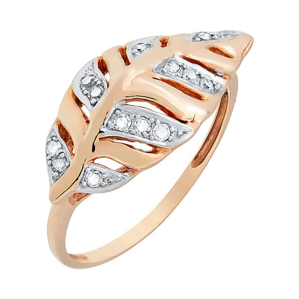 Золотое кольцо с бриллиантом № 83719