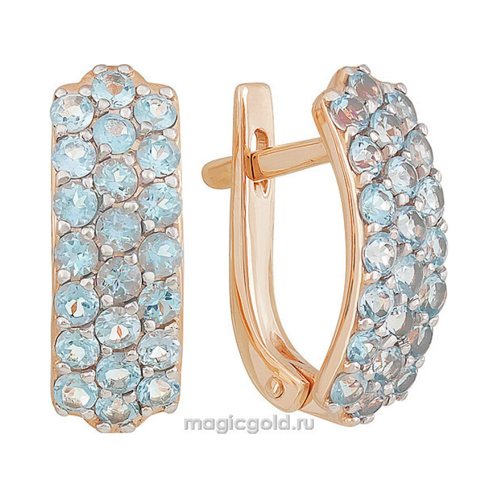 Золотые серьги с топазом № 141863