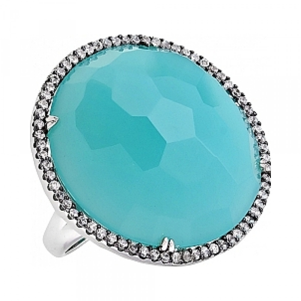 Серебряное кольцо с фианитом № 114290