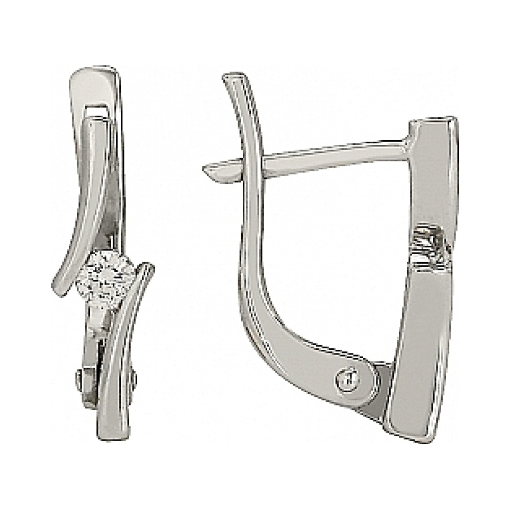 Золотые серьги с бриллиантом № 96713