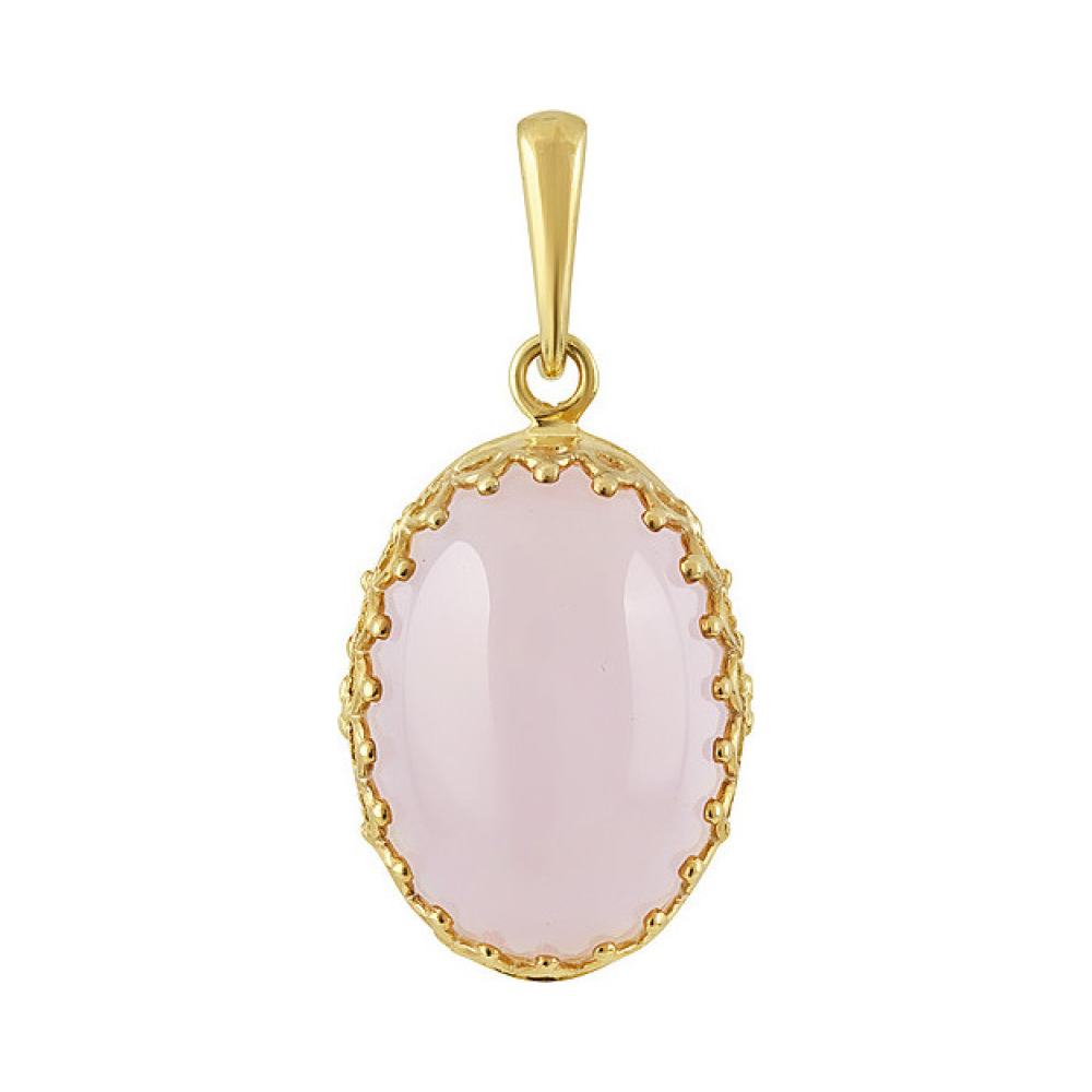 Серебряная подвеска с алпанитом и золотым покрытием № 132393