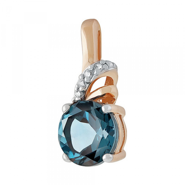 Золотая подвеска с топазом и фианитом № 133382