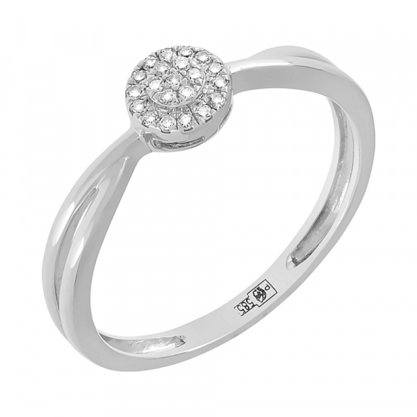 Золотое кольцо с бриллиантом № 104952