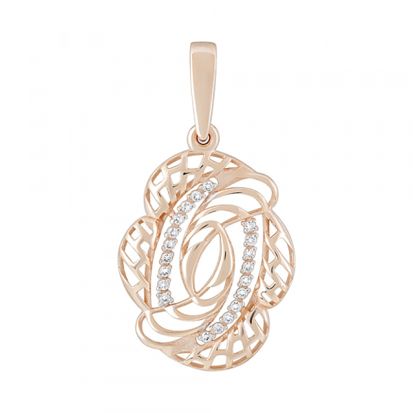 Золотая подвеска с фианитами № 126140