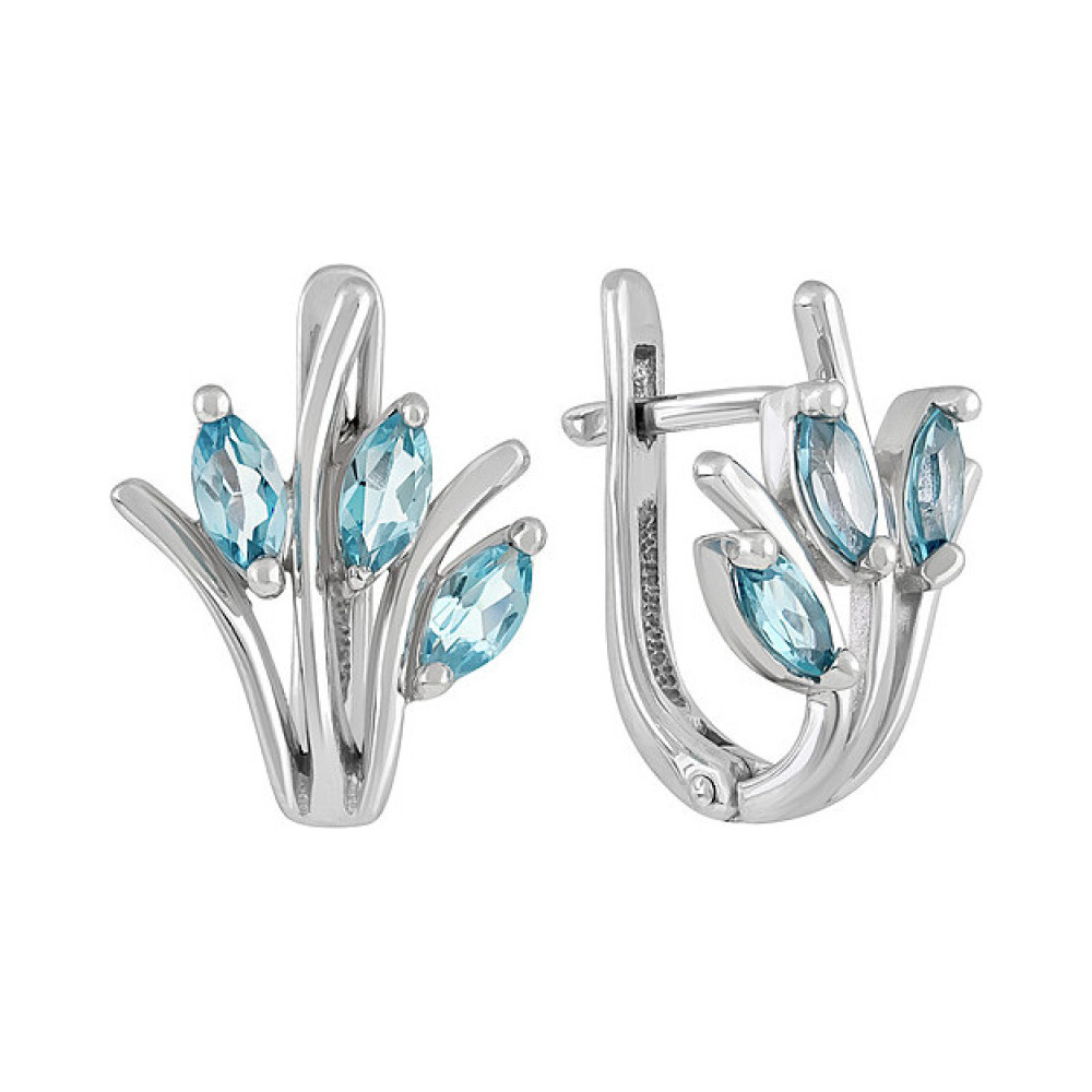 Серебряные серьги с топазом № 108339