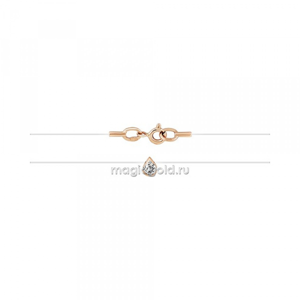 Золотое колье с фианитом № 163037