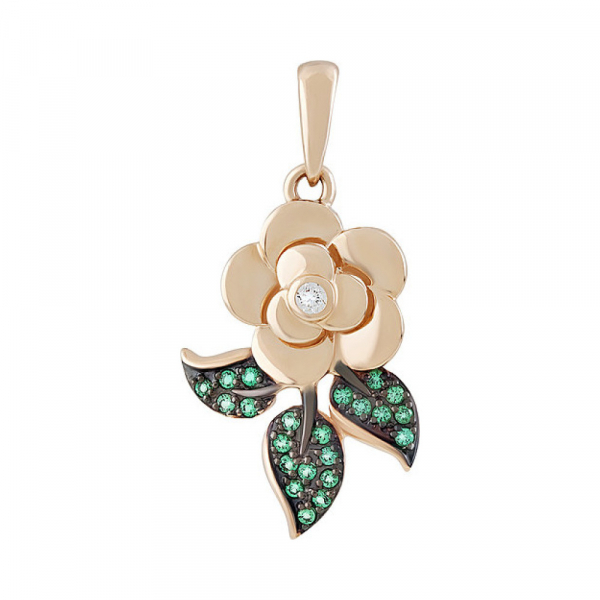 Золотая подвеска с фианитом № 135438