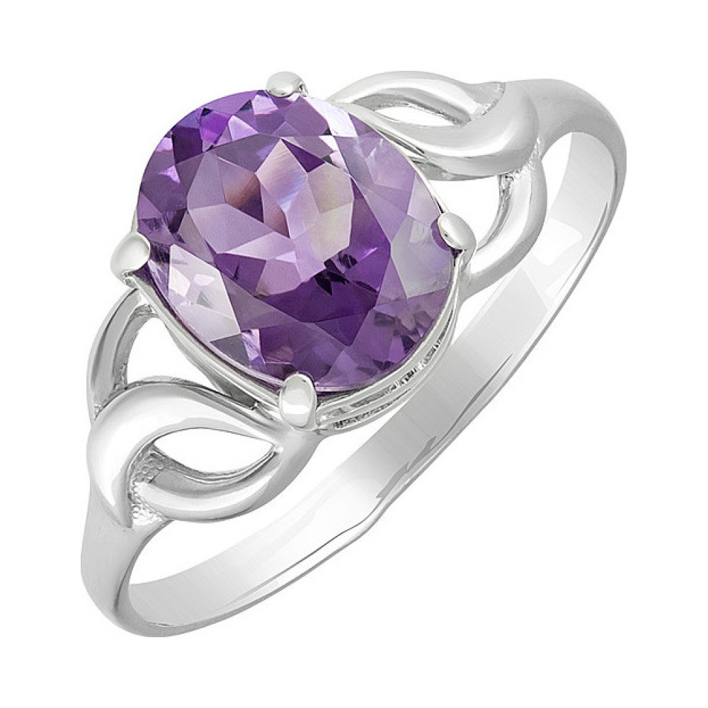 Серебряное кольцо с аметистом № 132069