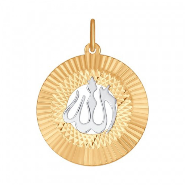 Золотая подвеска без камня с алмазкой № 159143