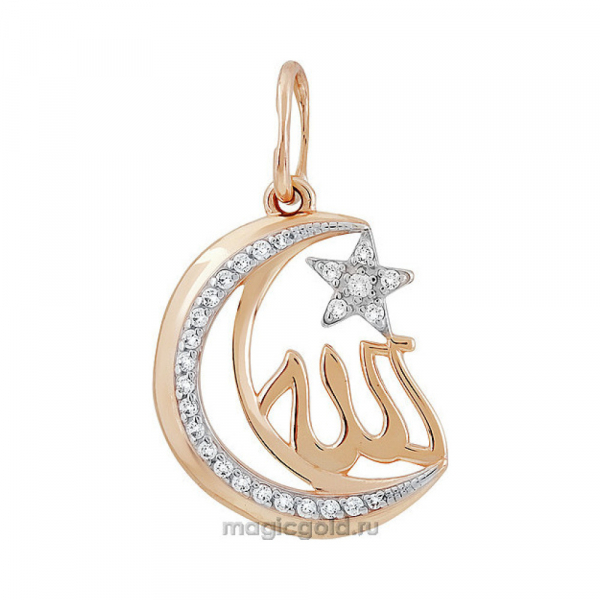 Золотая подвеска с фианитом № 141936