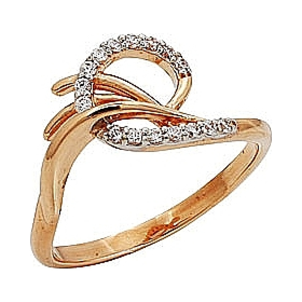 Золотое кольцо с фианитом № 65471