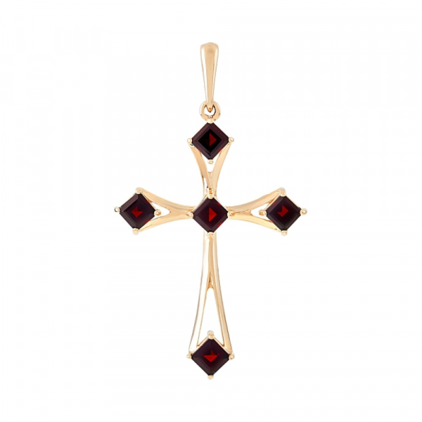 Золотая подвеска с гранатом № 107206