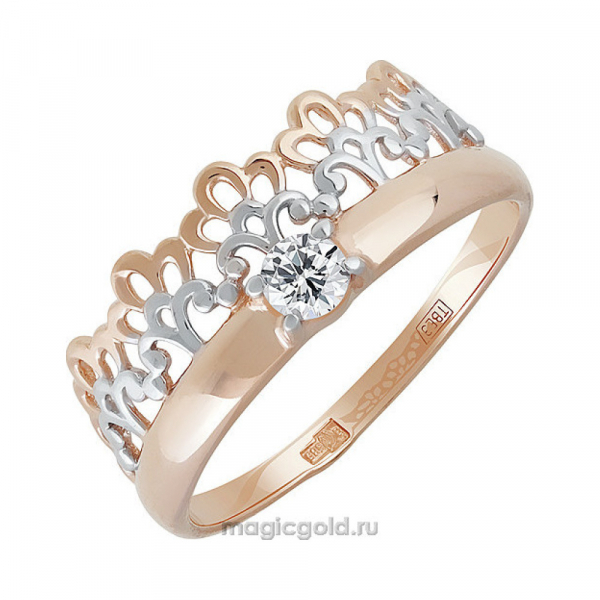 Золотое кольцо с фианитом № 140423