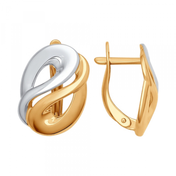 Золотые серьги без камня № 140934