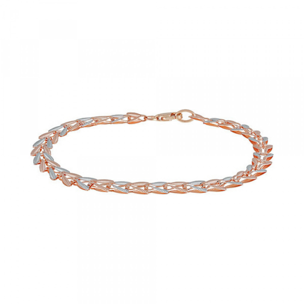 Золотой браслет без камня с алмазкой № 136967