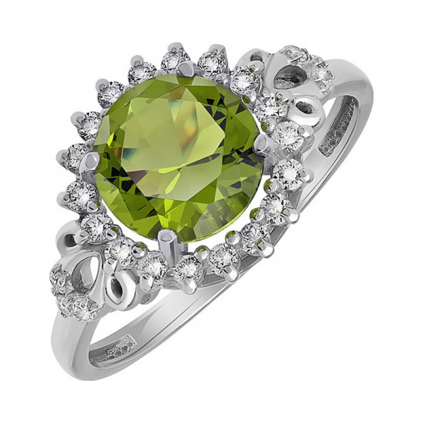 Серебряное кольцо с алпанитом и фианитом № 134554