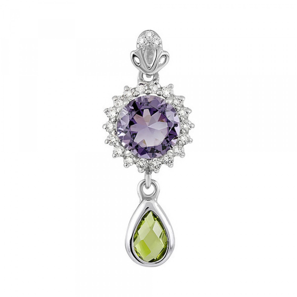 Серебряная подвеска с алпанитом и фианитом № 135382