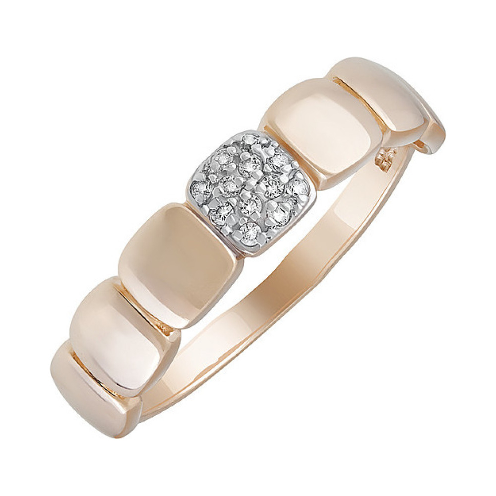 Золотое кольцо с фианитом № 135247