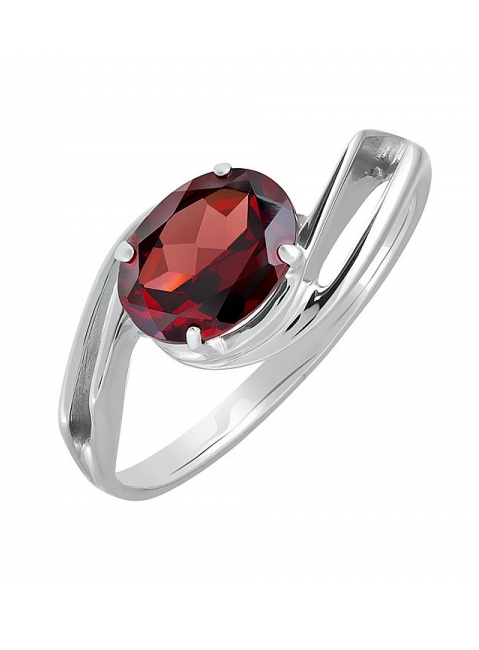 Серебряное кольцо с гранатом № 132045