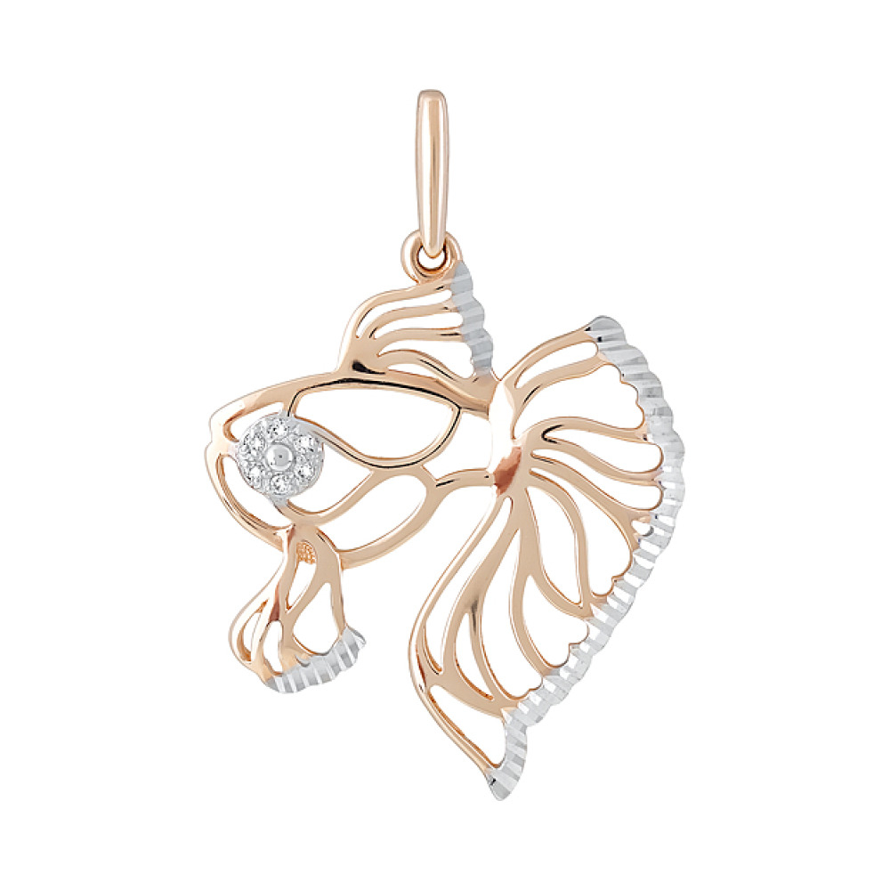 Золотая подвеска с фианитом № 80147