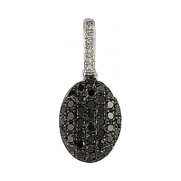 Золотая подвеска с черным и белым бриллиантами № 104994