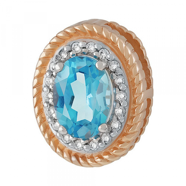 Золотая подвеска с топазом и фианитом № 135523